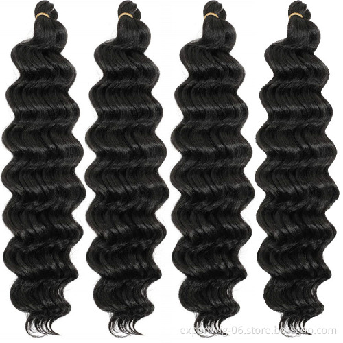 Cheap Deep Water Wave Twist Crochet Hair Wavy Deep Twist Braiding Hair Extensions Solid And Ombre Color Synthetic Fiber